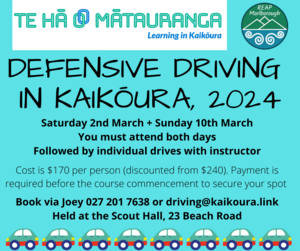 Defensive Driving - 2nd and 10th March