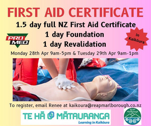 First Aid Course coming up