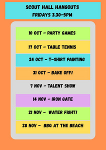 Term 4 Scout Hall Fridays! Term 4 Scout Hall Fridays!